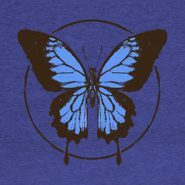 Blue Butterfly by Shelley Johannes Art